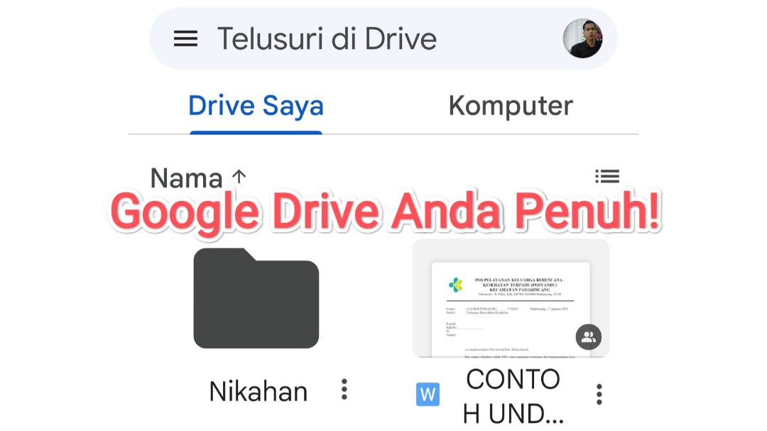mengatasi google drive penuh padahal kosong